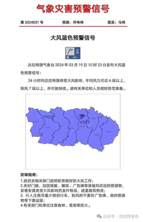 安徽省马鞍山市发布大风蓝色预警