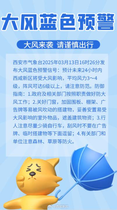 陕西省洋县发布大风蓝色预警
