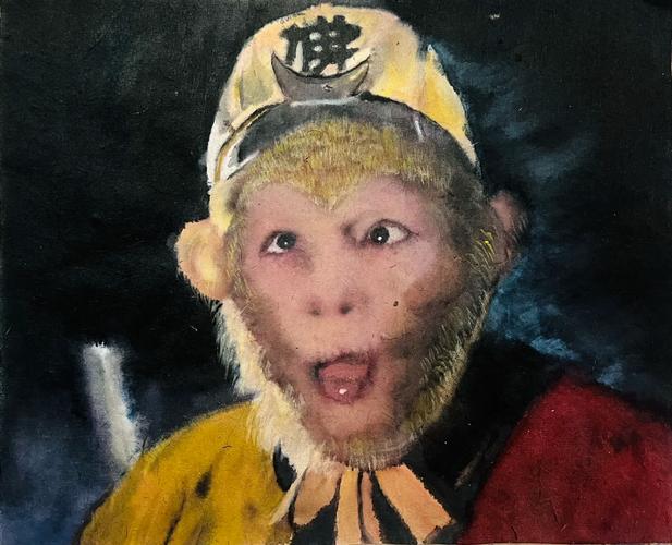 让俺老孙看看!画家陇南写生 猴哥“赏画”爱不释手