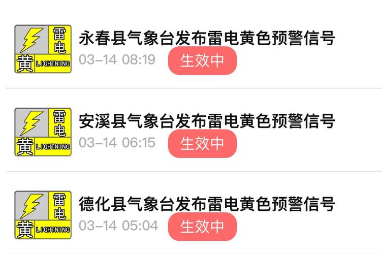 福建省安溪县发布雷电黄色预警_4