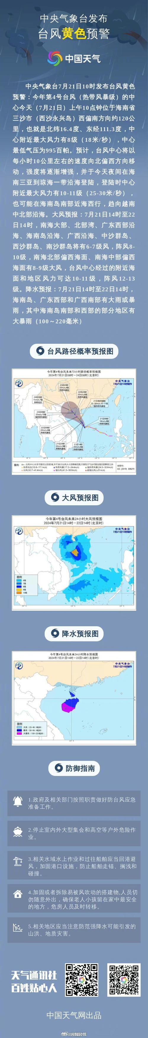 海南省发布台风黄色预警_1