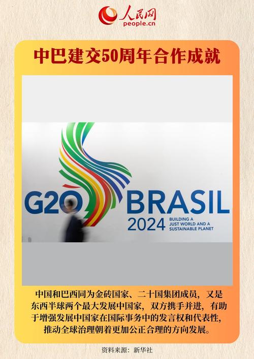 巴西多地举办灯光秀,庆祝中巴建交50周年