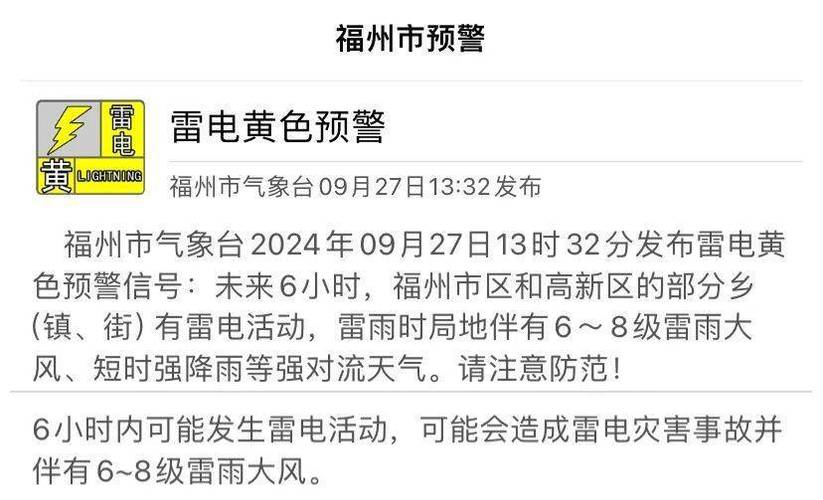 福建省福州市发布台风黄色预警