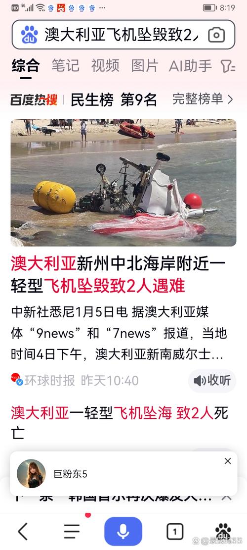 澳大利亚一轻型飞机坠毁 两人重伤
