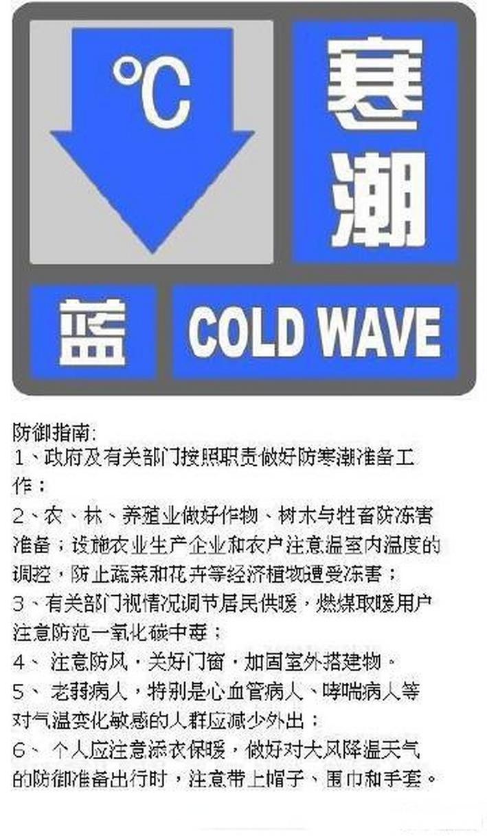 重庆市北碚区发布寒潮蓝色预警